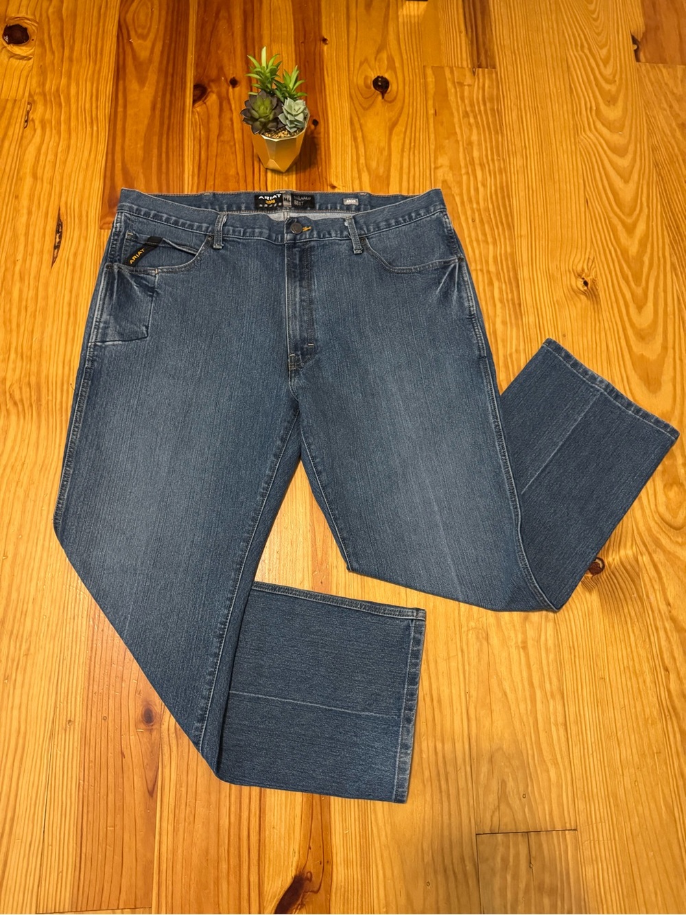 ARIAT Jeans Rebar M4 Mens 40/30 Relaxed Boot Denim Carbine Wash Work Wear